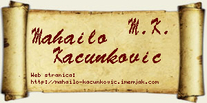 Mahailo Kačunković vizit kartica